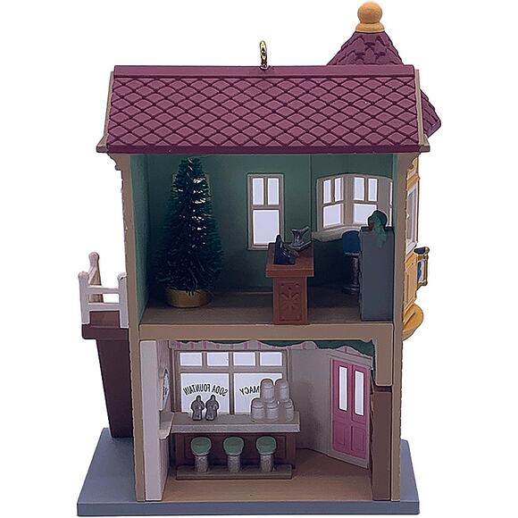 1994 Hallmark Keepsake Neighborhood Drugstore Nostalgic Houses & Shops Ornament - Picture 3 of 8